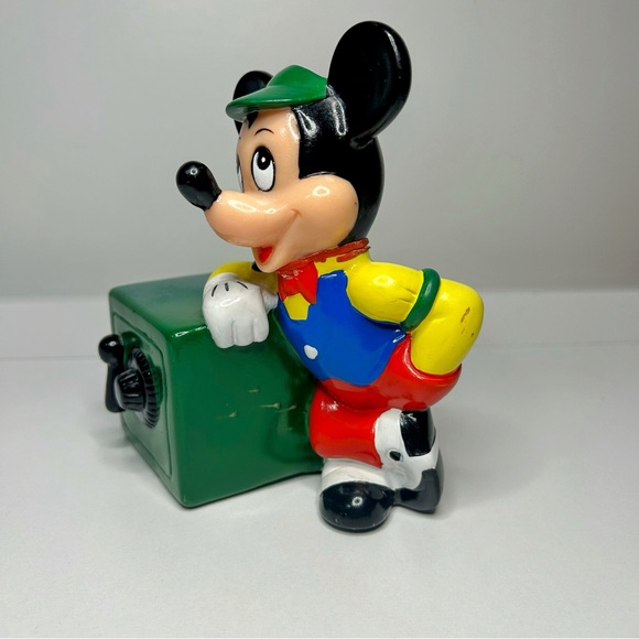 Vintage 1980s Disney Mickey Mouse Piggy Bank Money Safe - Picture 3 of 9
